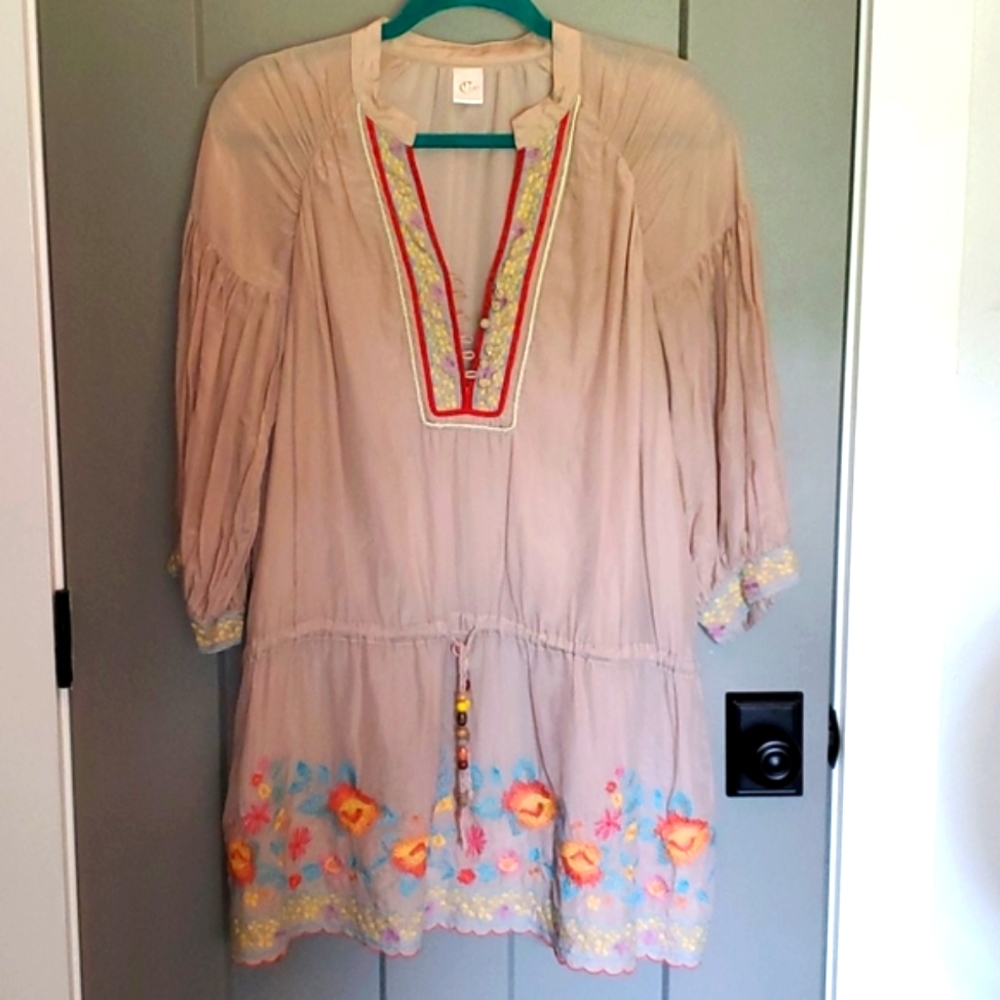 Embroidered SILK blend blouse